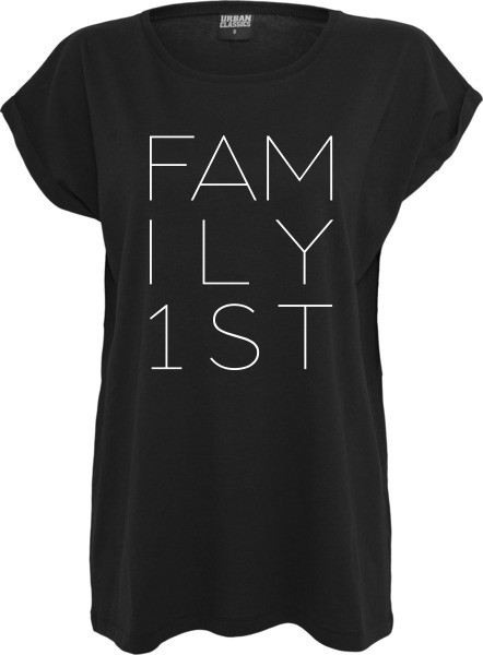 "FAMILY FIRST" Ladies Extended Shoulder Tee