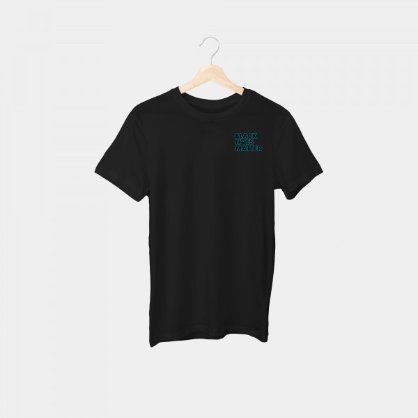 „#blacklivesmatter Cyan Outline Brustprint“ Unisex Organic T-Shirt